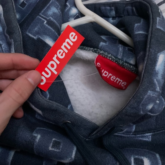 supreme navy blocked hoodie - Picture 2 of 3